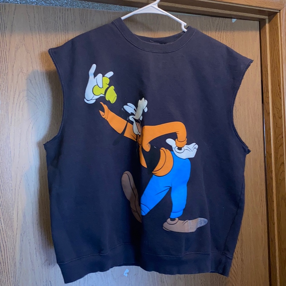 Goofy short sleeve sweater, black is faded so more like a grayish black